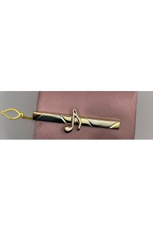 Prendedor de Gravata PREMIUM -Dourado com Preto 2