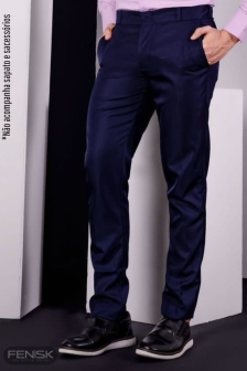 Calça Social Gabardine Azul Marinho