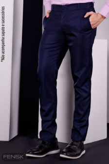 Calça Social Gabardine Azul Marinho-36
