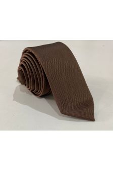 Gravata Semi Slim-Marrom Escuro