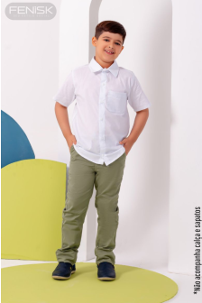 Camisa Manga Curta Algodão Branco