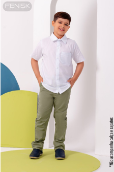 Camisa Manga Curta Algodão Branco-2
