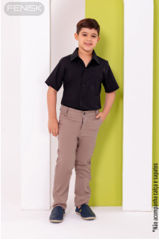 Camisa Manga Curta Algodão Preto