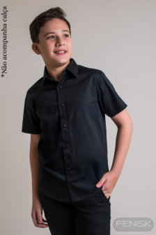 Camisa Manga Curta Algodão Preto