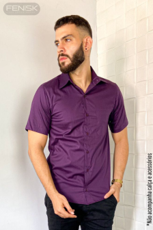 Manga Curta Algodão Roxo Açaí-P