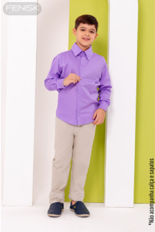 Camisa Manga Longa Algodão Lilás