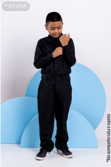 Camisa Manga Longa Algodão Preto