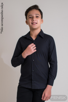 Camisa Manga Longa Algodão Preto