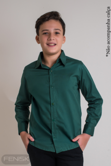 Camisa Manga Longa Algodão Verde Militar