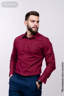 Manga Longa Algodão Vinho-PP
