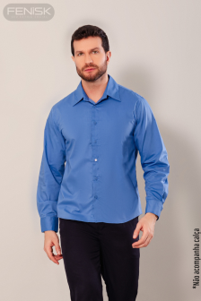 Manga Longa Linha Premium Azul Denim
