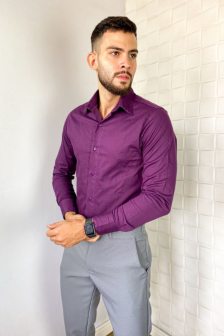 Manga Longa Algodão Roxo