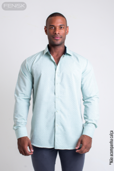 Manga Longa Urban Classic Textura Verde Claro