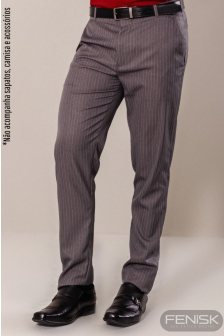 Calça Risca de Giz Cinza